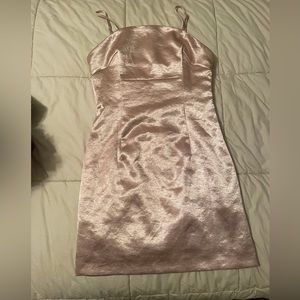Dusty Pink Satin Minidress